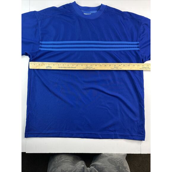 Adidas Mens Large Blue Short Sleeve Training Shirt Royal Vintage 1990S Flag Tag - Picture 6 of 11